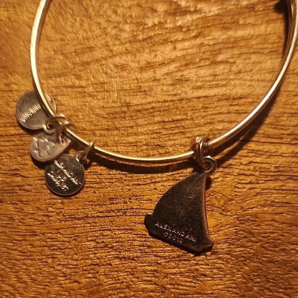 Alex and Ani Silver and Blue Geometric Bracelets - Picture 3 of 5